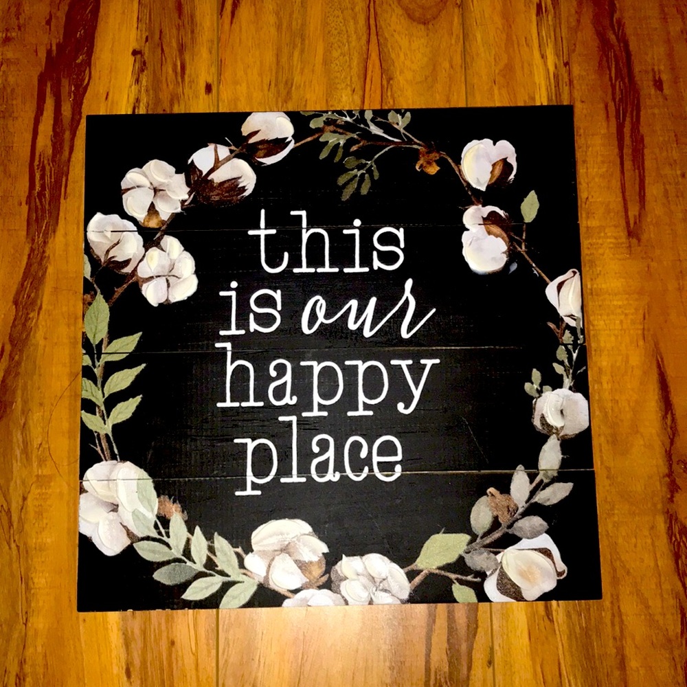 This is our happy place wall frame